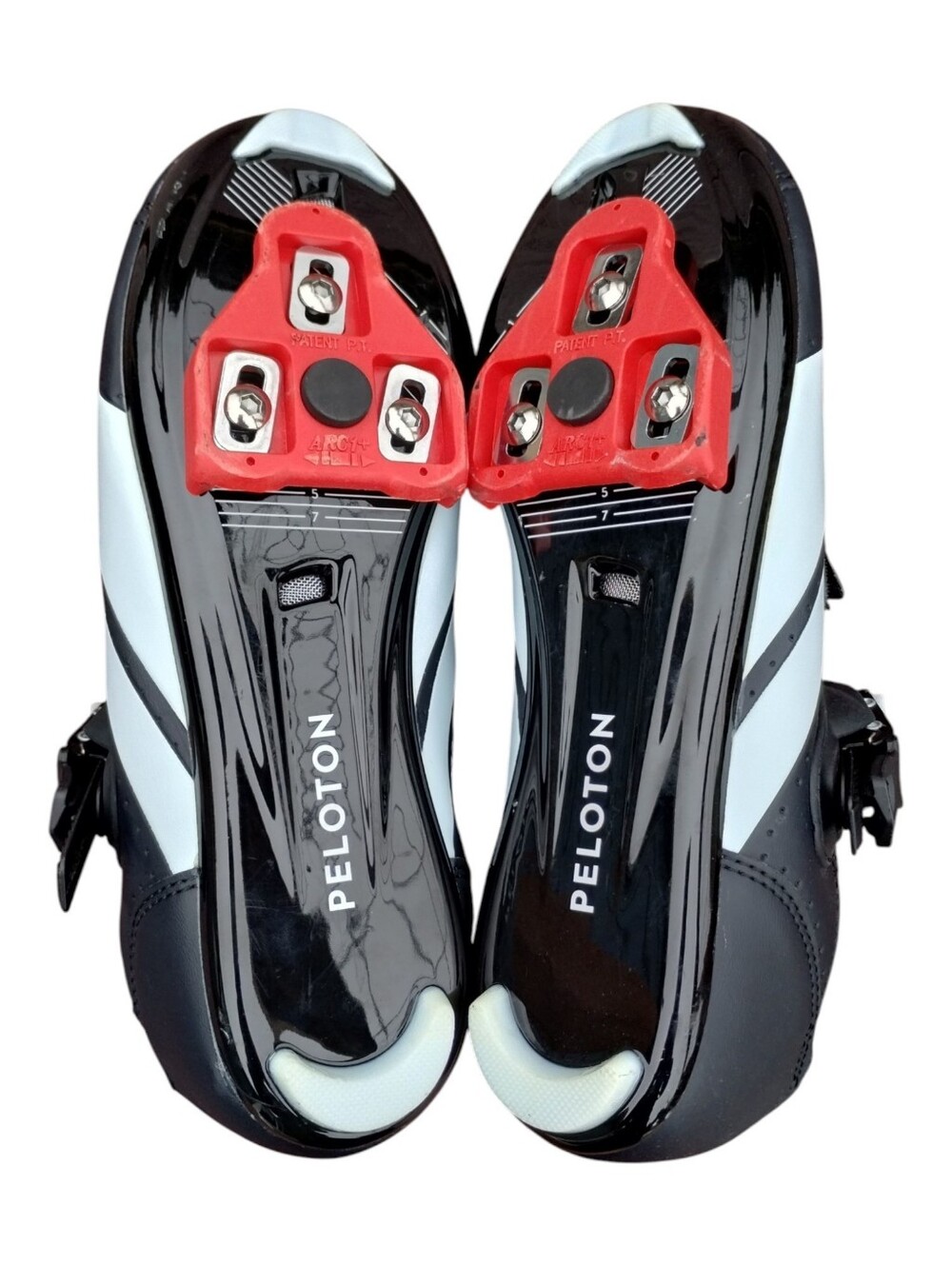 Peloton Cycling Cleats Black Red White Women's Size 8 US/ 39 EU Delta 3 Bolt - Picture 6 of 8